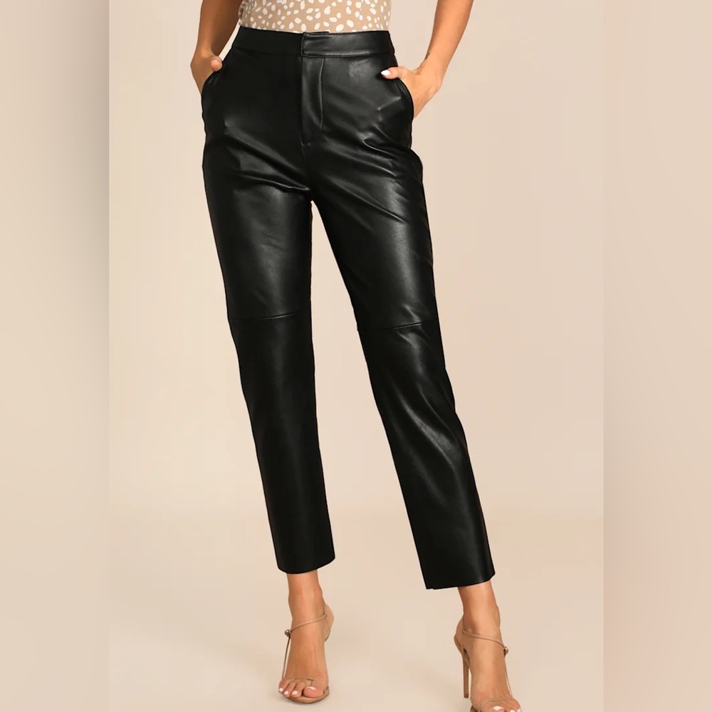 Lulus Black Faux Leather Pants